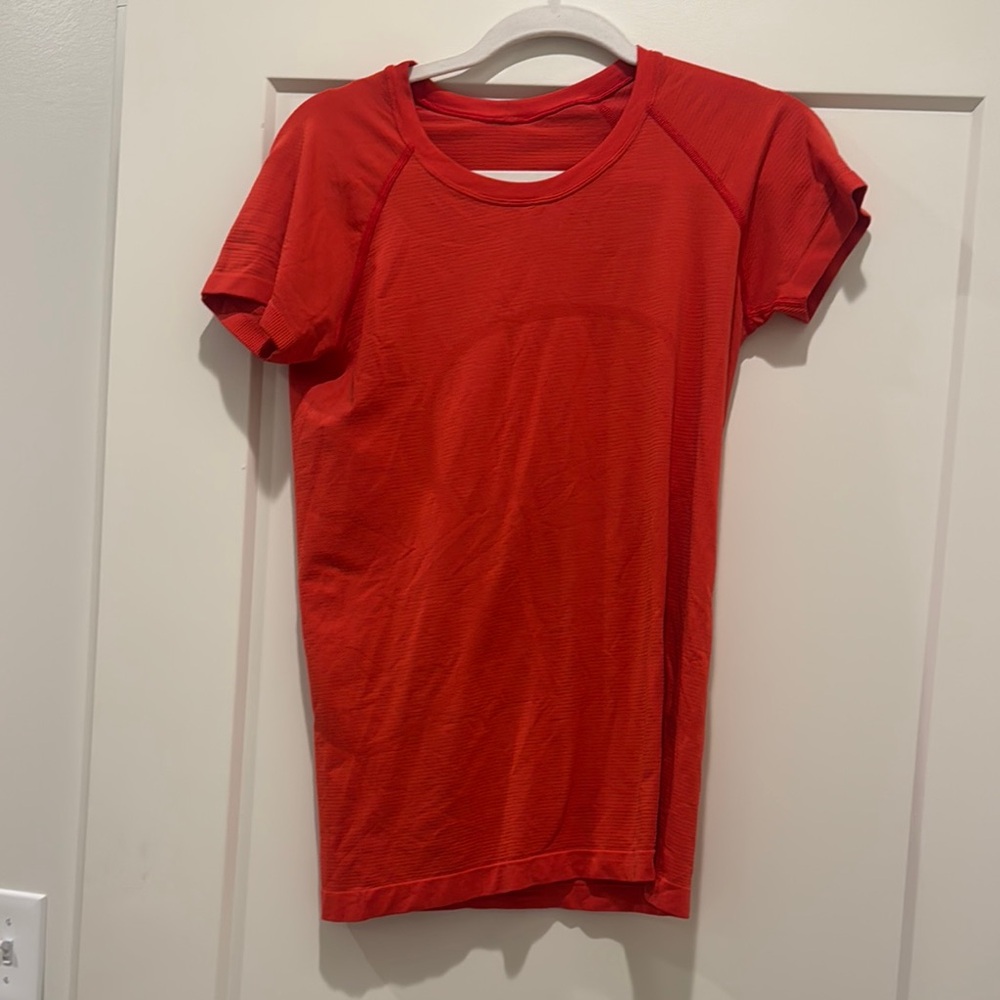 Red Short Sleeve Athletic Shirt